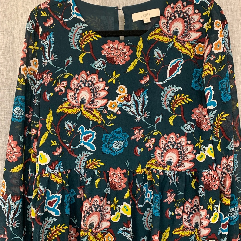 Loft peplum paisley top